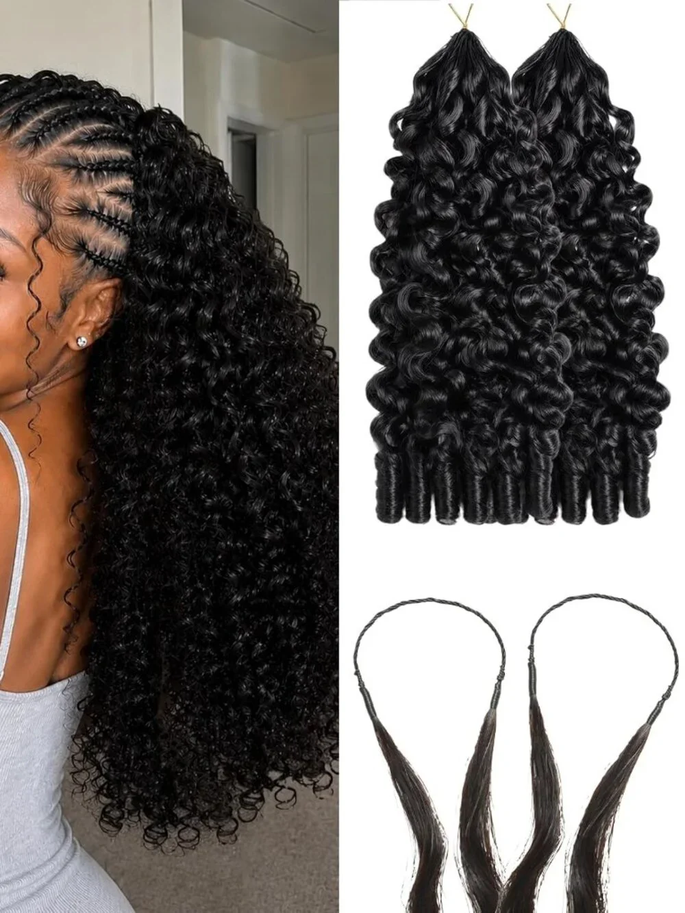 Burmese Curly Miracle Knots Crochet Human Hair Extensions 20